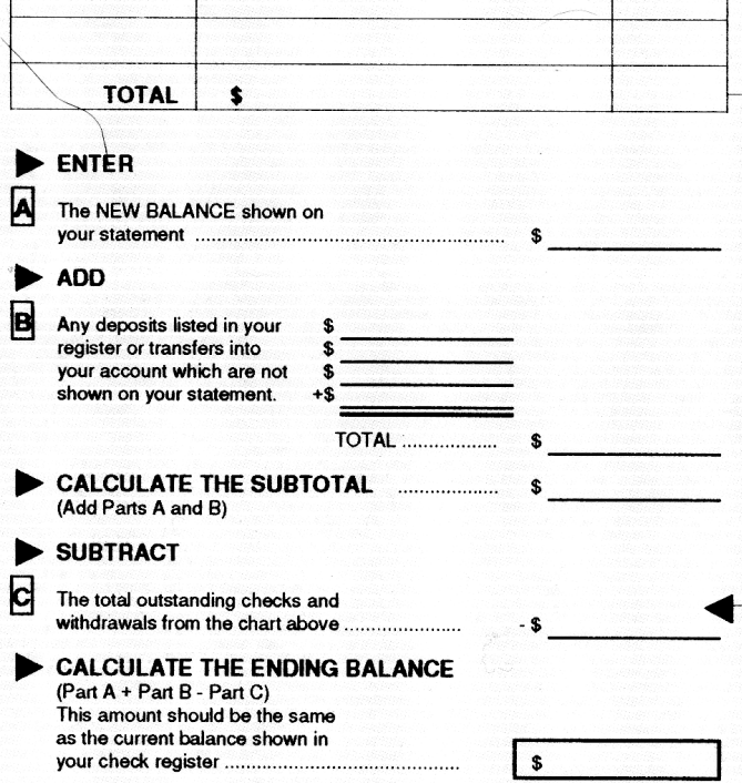 Balance Reconciliation Worksheet bottom (click for further analysis)