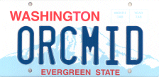 ORCMID's personalized Washington State plates